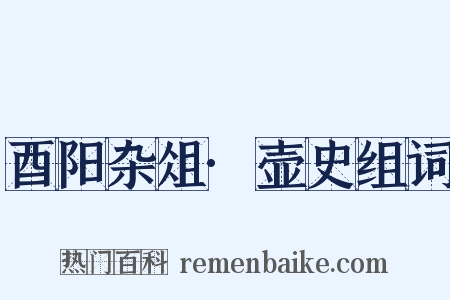 酉阳杂俎·壶史组词是什么意思的图片